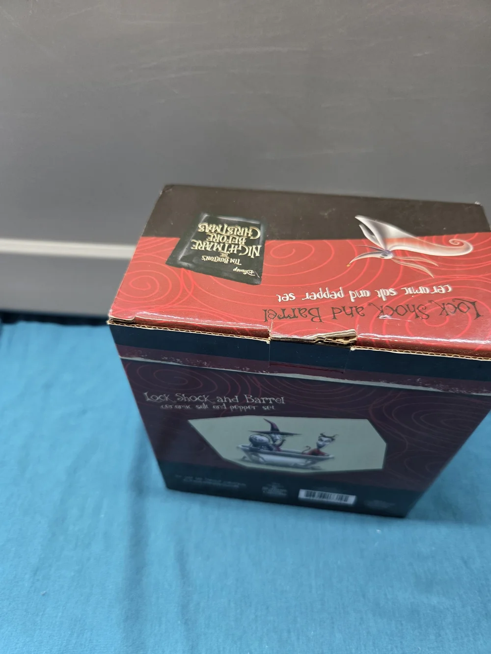 Vintage Nightmare Before Christmas Salt & Pepper Shakers Lock Shock & Barrel